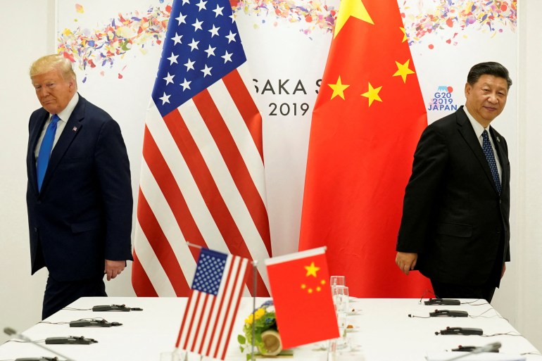 U.S. President Donald Trump attends a bilateral meeting with China's President Xi Jinping during the G20 leaders summit in Osaka, Japan, June 29, 2019. REUTERS/Kevin Lamarque